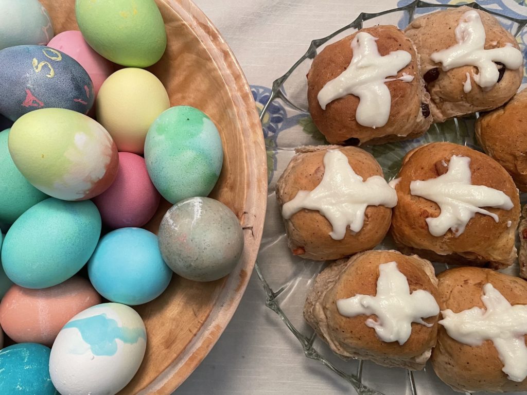 Coloured eggs and hot cross buns - Easter Family Traditions