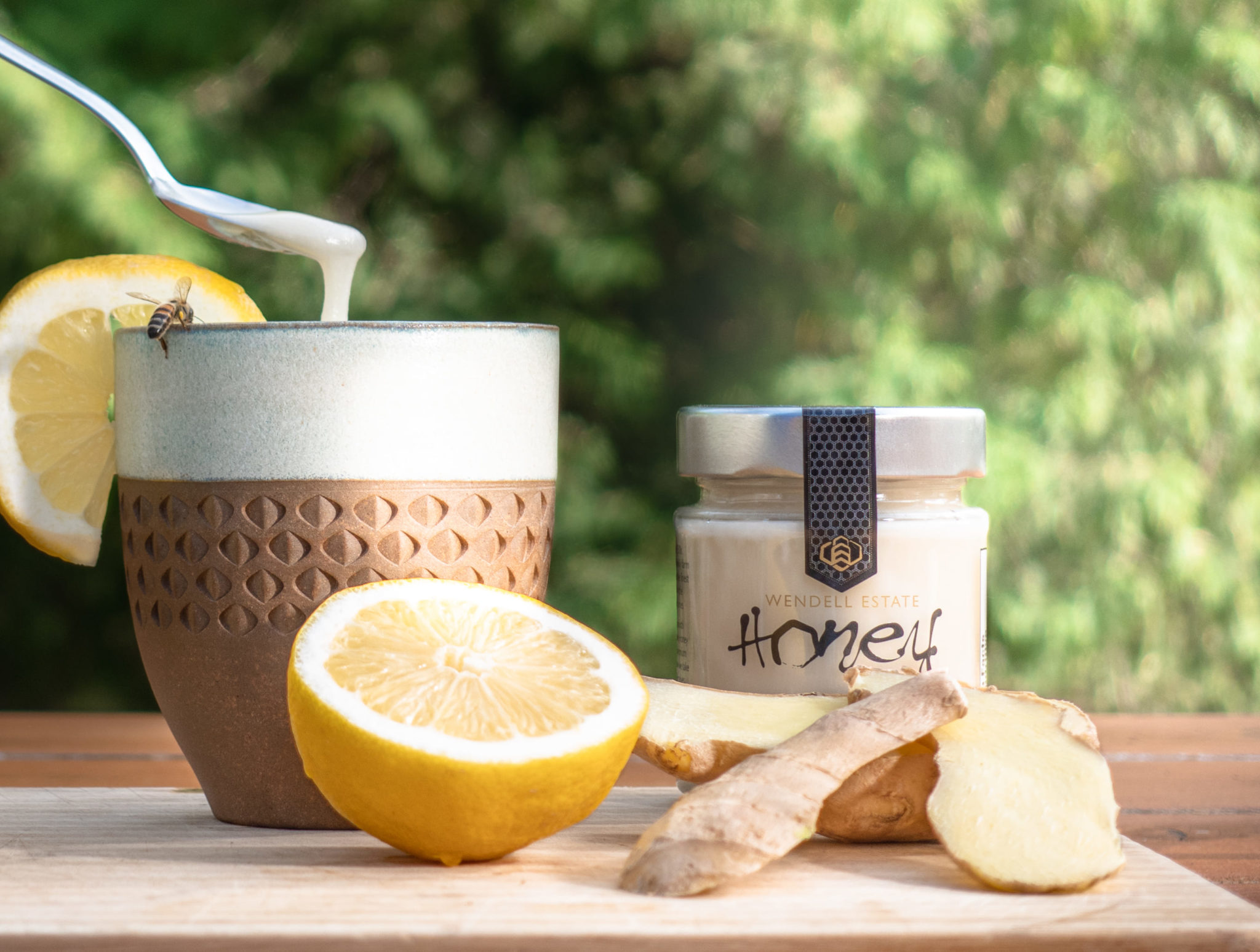 Healthy fresh Wendell Estate Honey goes great with tea