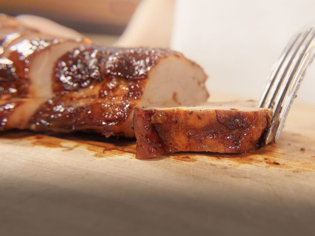 raw honey used as a glaze adds a subtle sweetness to this BBQ-style pork tenderloin